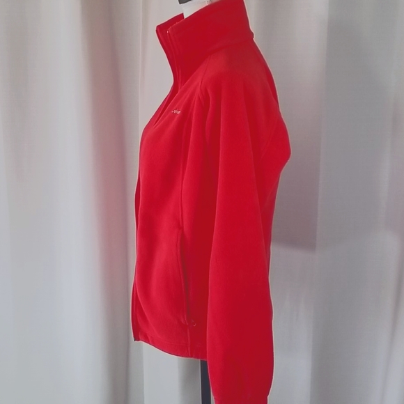 Columbia Red Fleece Sport Zippered Jacket. S - Picture 4 of 14